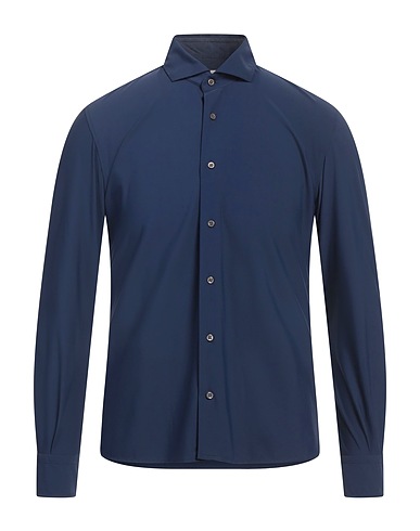 DEL SIENA Solid colour shirt Navy blue 73% Polyamide, 27% Elastane