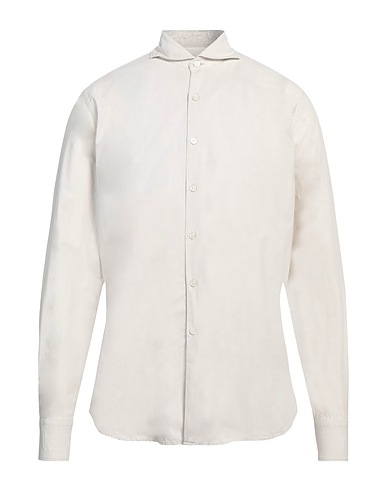 ALESSANDRO GHERARDI Solid colour shirt Light grey 100% Cotton