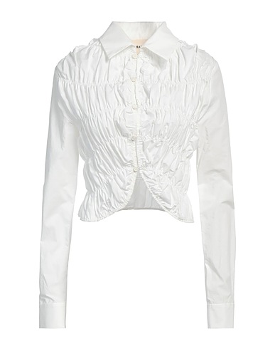KHAITE Solid color shirts & blouses White 100% Cotton