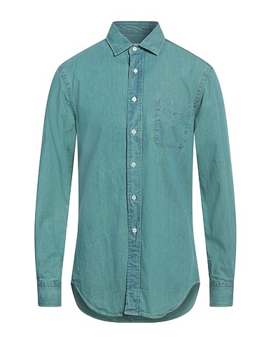 ALESSANDRO GHERARDI Jeanshemd Säuregrün 100% Baumwolle