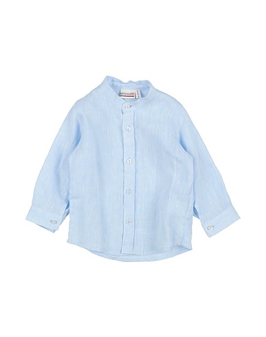 OFFICINA 51 Solid colour shirt Sky blue 100% Linen