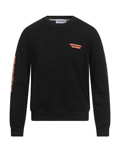 BIKKEMBERGS Sweatshirt Black 95% Cotton, 5% Elastane