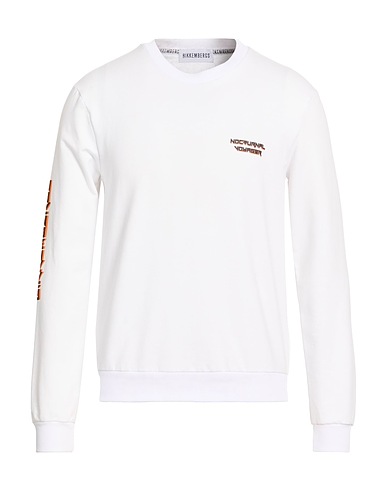 BIKKEMBERGS Sweatshirt White 95% Cotton, 5% Elastane