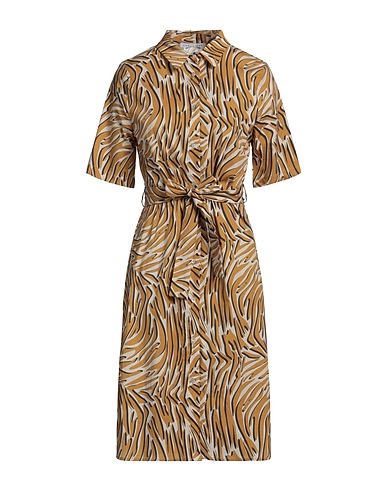 CARACTÈRE Midi dress Mustard 97% Cotton, 3% Elastane