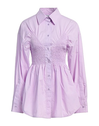 DONDUP Solid colour shirts & blouses Lilac 100% Cotton