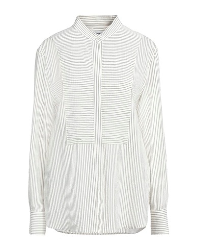 DONDUP Striped shirt Green 72% Viscose, 16% Polyamide, 12% Cotton
