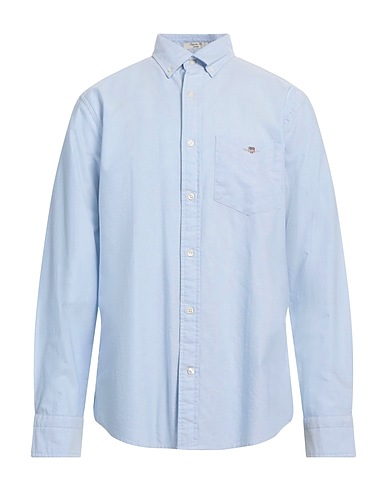 GANT Camicia tinta unita BLU CHIARO 100% Cotone