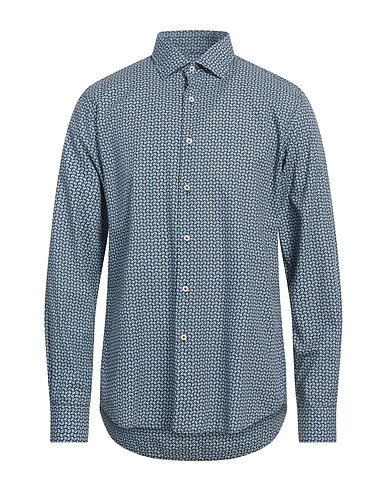 INGRAM Patterned shirt Sky blue 100% Cotton