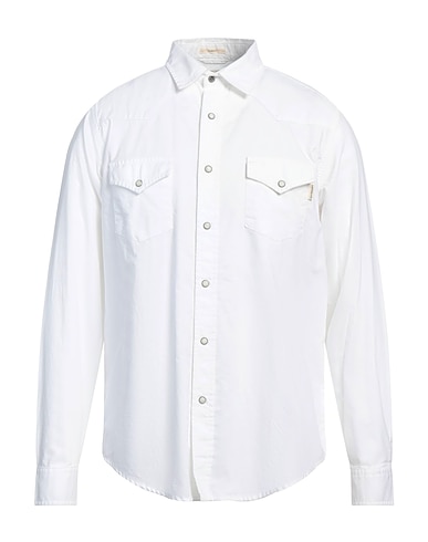 ROŸ ROGER'S Solid colour shirt White 100% Cotton