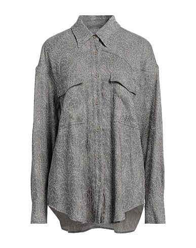 DONDUP Linen shirt Green 67% Linen, 33% Polyamide