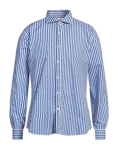 EDIZIONI LIMONAIA Striped shirt Blue 97% Cotton, 3% Elastane