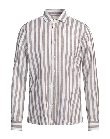 EDIZIONI LIMONAIA Linen shirt Chocolate brown 55% Linen, 45% Cotton