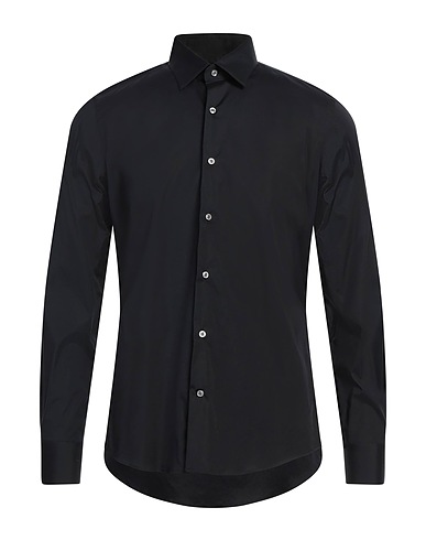 GHIRARDELLI Solid colour shirt Black 96% Cotton, 4% Elastane