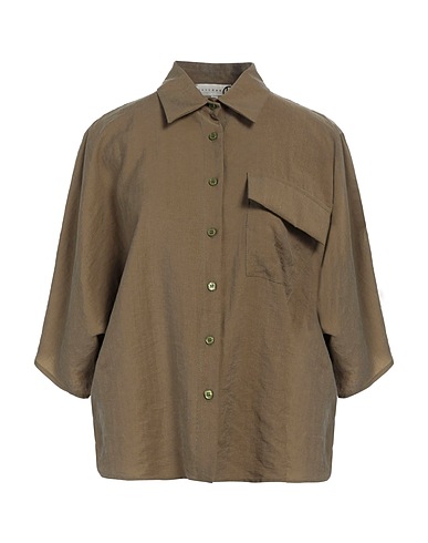 HAVEONE Solid colour shirts & blouses Military green 87% Lyocell, 13% Polyester