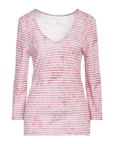 MAJESTIC FILATURES T-shirt Burgundy 70% Viscose, 30% Linen