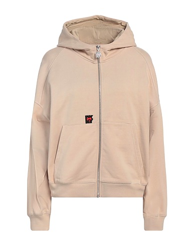 DKNY Hooded sweatshirt Beige 100% Cotton, Elastane