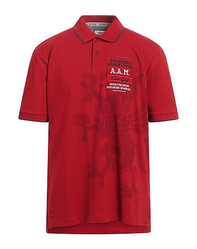 AERONAUTICA MILITARE Polo Rosso 100% Cotone