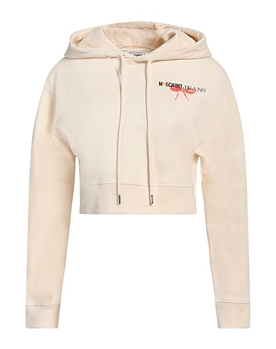 MOSCHINO JEANS Hooded track jacket  Ivory 100% Cotton