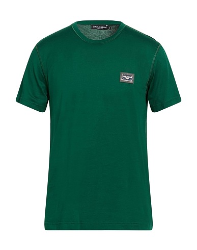 DOLCE&GABBANA Basic T-Shirt Dark green 100% Cotton