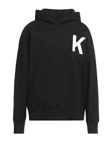 KENZO Hooded track jacket  Black 100% Cotton, Elastane, Polyester, Acrylic, Wool