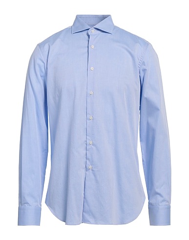 ALESSANDRO GHERARDI Solid colour shirt SOFT Sky blue 100% Cotton