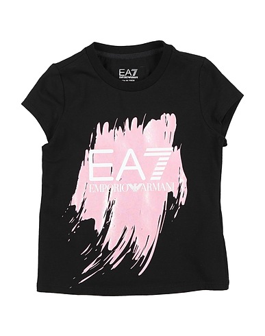EA7 T-shirt Black 96% Cotton, 4% Elastane