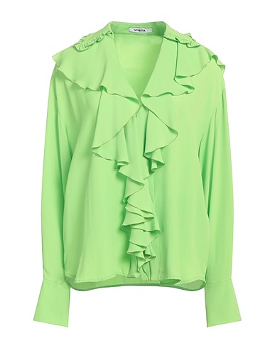 VIVETTA Solid colour shirts & blouses Light green 69% Acetate, 31% Silk