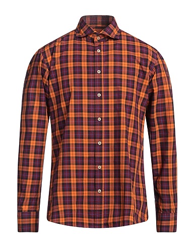 BASTONCINO Checked shirt Orange 100% Cotton