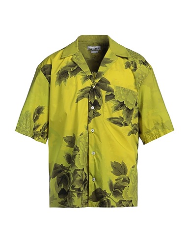ACT N°1 Patterned shirt Lime green 100% Cotton