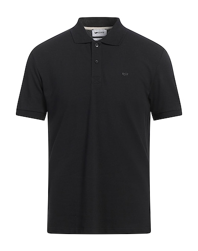 GAS Polo shirt Black 95% Cotton, 5% Elastane