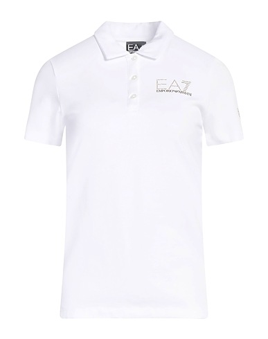 EA7 Polo shirt White 48% Cotton, 47% Modal, 5% Elastane