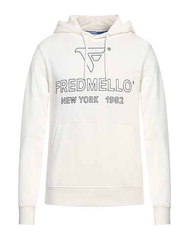 FRED MELLO Hooded track jacket  Ivory 100% Cotton