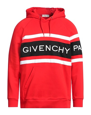 GIVENCHY Hooded track jacket  Red 100% Cotton, Polyester, Ceramic