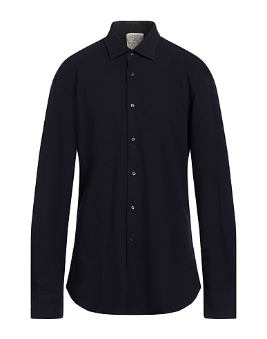 ROSSOPURO Solid colour shirt Midnight blue 100% Cotton