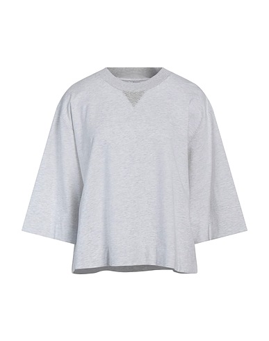 PESERICO Sweatshirt Light grey 100% Cotton, Metallic fiber, Elastane