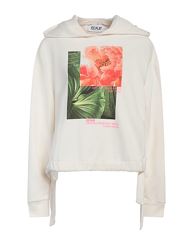 ICE PLAY Hooded sweatshirt Ivory 100% Cotton
