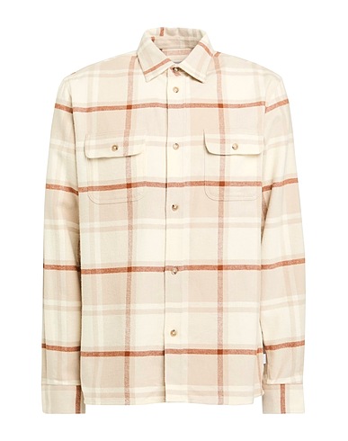 LES DEUX Camisa de cuadros Hueso 100% Algodón