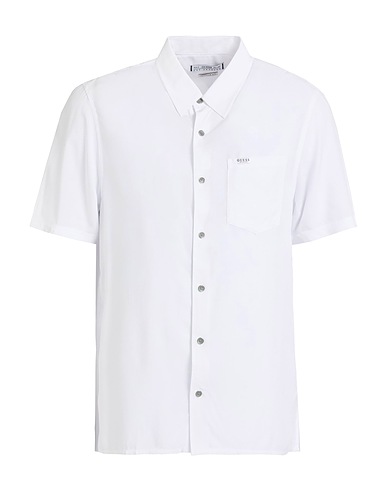 GUESS Camicia tinta unita Bianco 100% Viscosa
