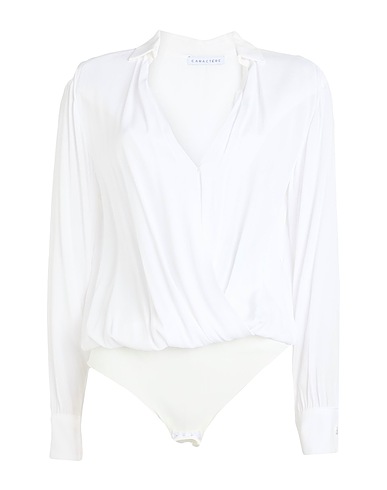 CARACTÈRE TOPS & TEES White 100% Viscose, Polyamide, Elastane