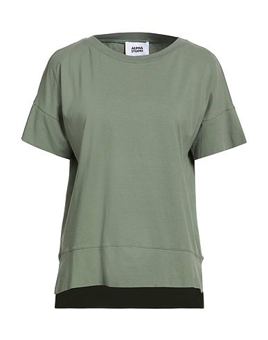 ALPHA STUDIO T-shirt VERDE MILITARE 98% Coton, 2% Élasthanne