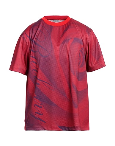 BURBERRY T-shirt Red 100% Polyester, Polyamide, Elastane