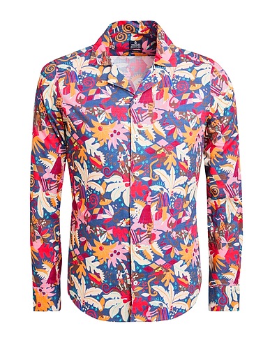 TRUZZI Camicia fantasia Blu 100% Cotone