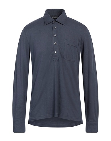 TOM FORD Polo shirt Charcoal 70% Cotton, 30% Silk