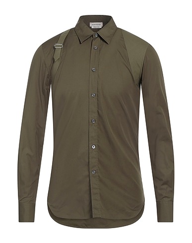 MCQUEEN Shirts Military green 100% Cotton