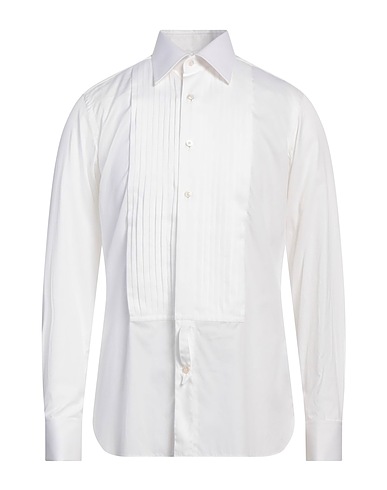TOM FORD Solid colour shirt White 76% Cotton, 24% Silk