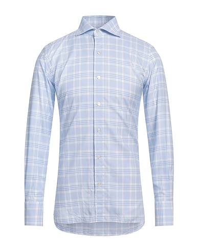 TOM FORD Checked shirt Sky blue 50% Lyocell, 50% Cotton