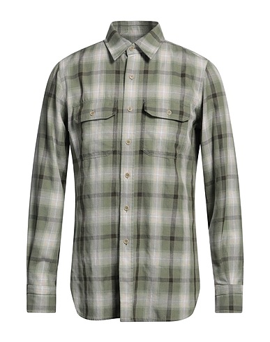 TOM FORD Checked shirt Military green 100% Cotton