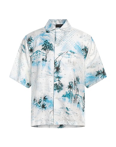 AMIRI Hemd mit Muster Azurblau 100% Seide