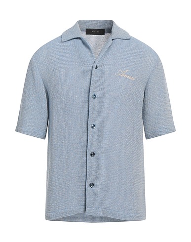 AMIRI Shirts Light blue 68% Cotton, 24% Polyester, 4% Other Fibres, 2% Metallic fiber, 2% Polyamide