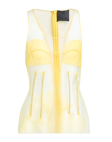 GIVENCHY Top Yellow 100% Polyamide, Glass, Brass, Polyester